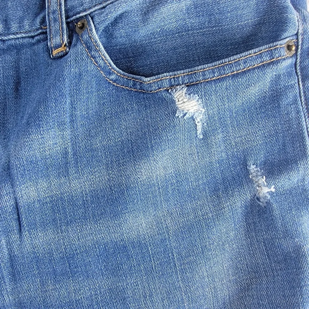 J Crew Mens The Driggs Jeans Slim‎ Fit Distressed Blue Denim Casual Pants 35x34